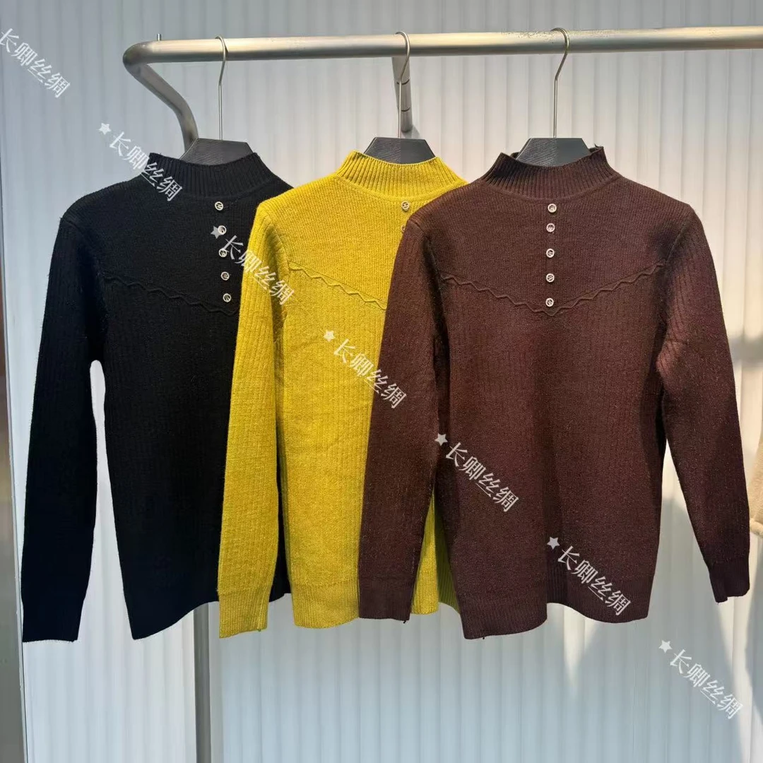 【长卿】羊毛半高领时尚单穿打底长袖上衣D1095