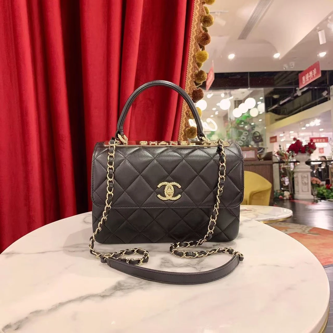 95新 Chanel/香奈儿 GGS丨浮雕trendy cc 小号黑金芯片款49525365