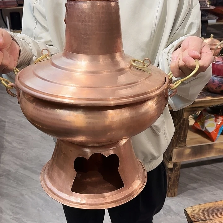 紫铜手工制作火锅30口径