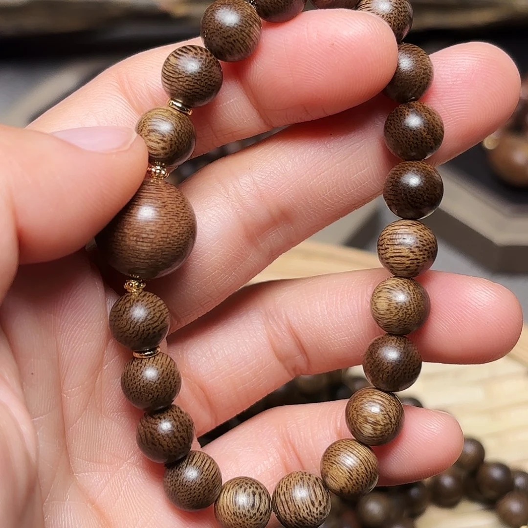 沉香手串越南芽庄绿棋楠玉化料08➕富森红土玉化料1.4设计