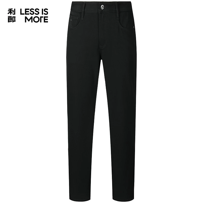 利郎【水洗小黑牛】男士中腰直筒舒适户外黑色百搭春修身牛仔裤616X