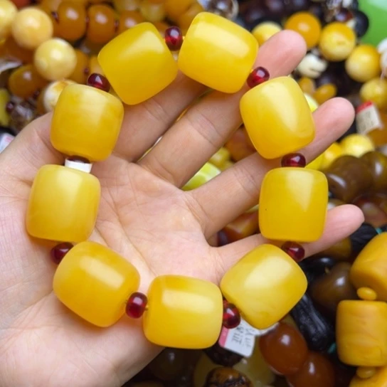 琥珀未镶嵌手链蜜蜡