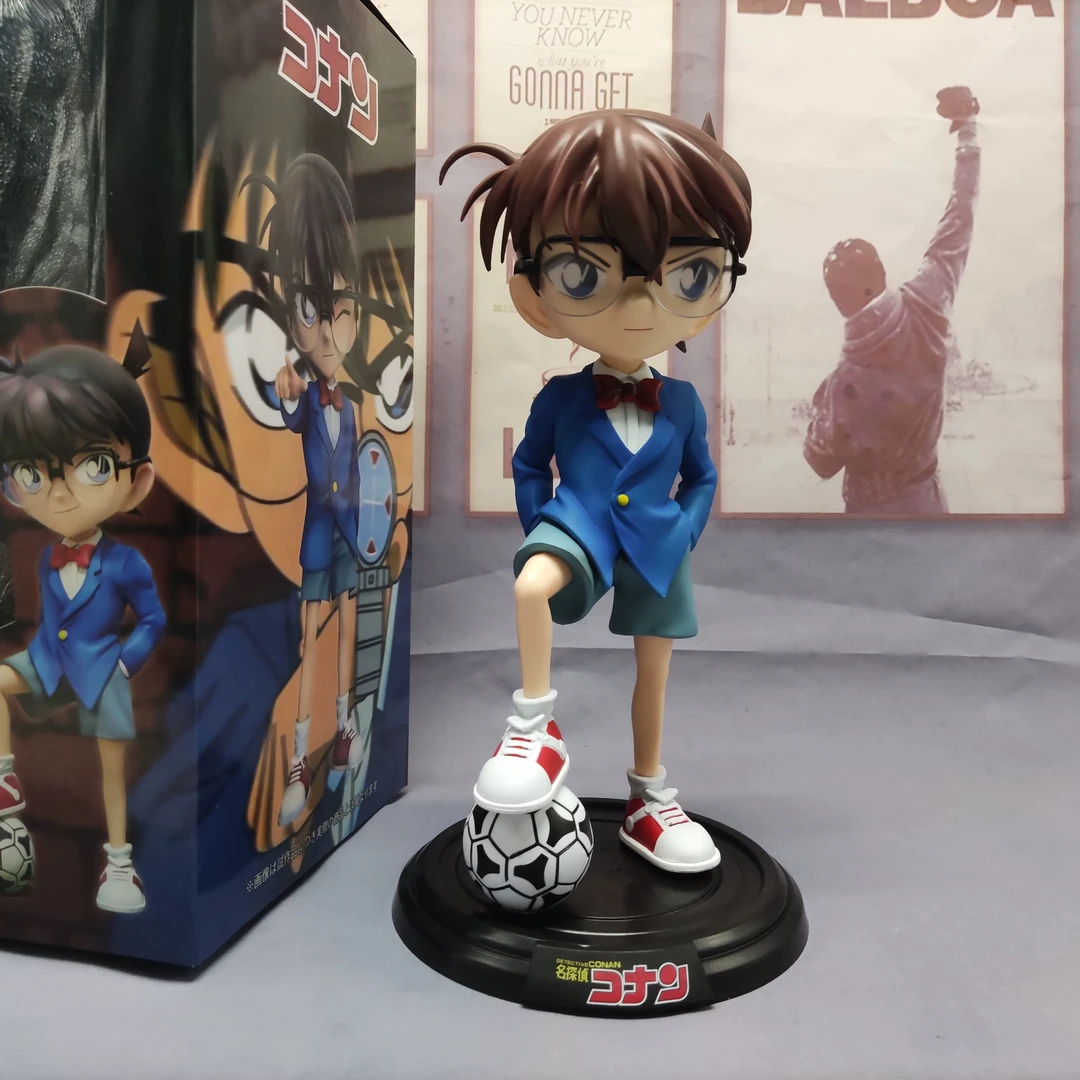 手办站姿侦探滑板足球柯南工藤新公仔摆件盒装模型国产动漫礼物
