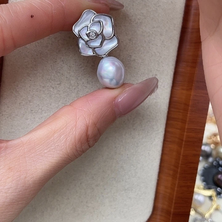 海水珍珠吊坠(不含链)银S925镶嵌