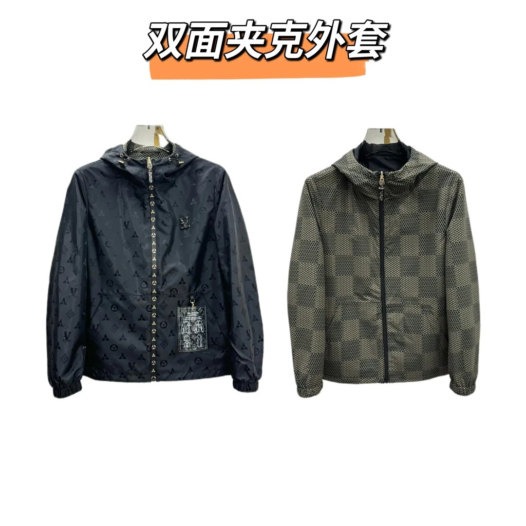 【七哥轻奢】春季新款 男士两面穿连帽夹克外套 经典百搭款夹克外套