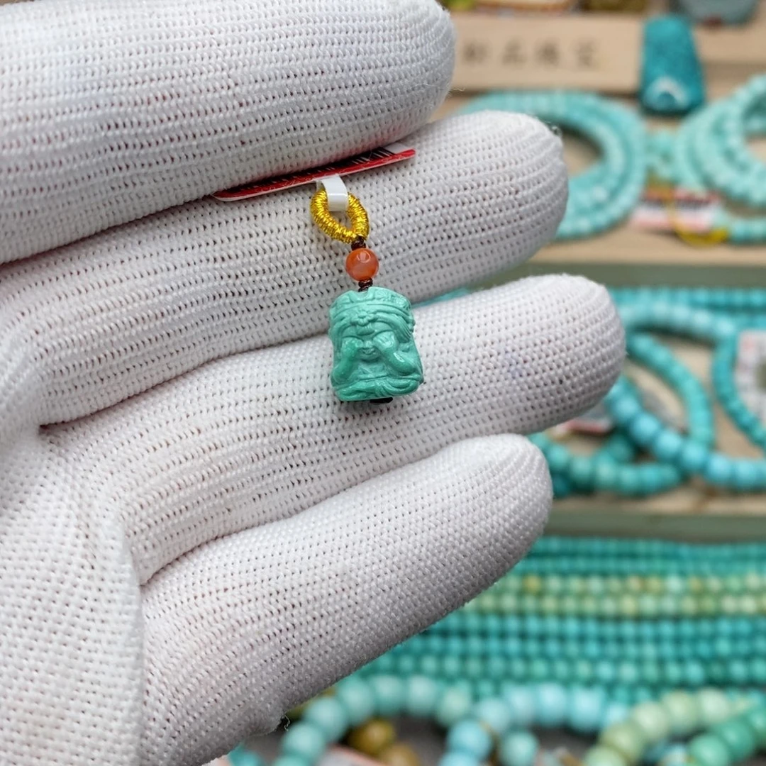 绿松石珠宝奇石银S925镶嵌