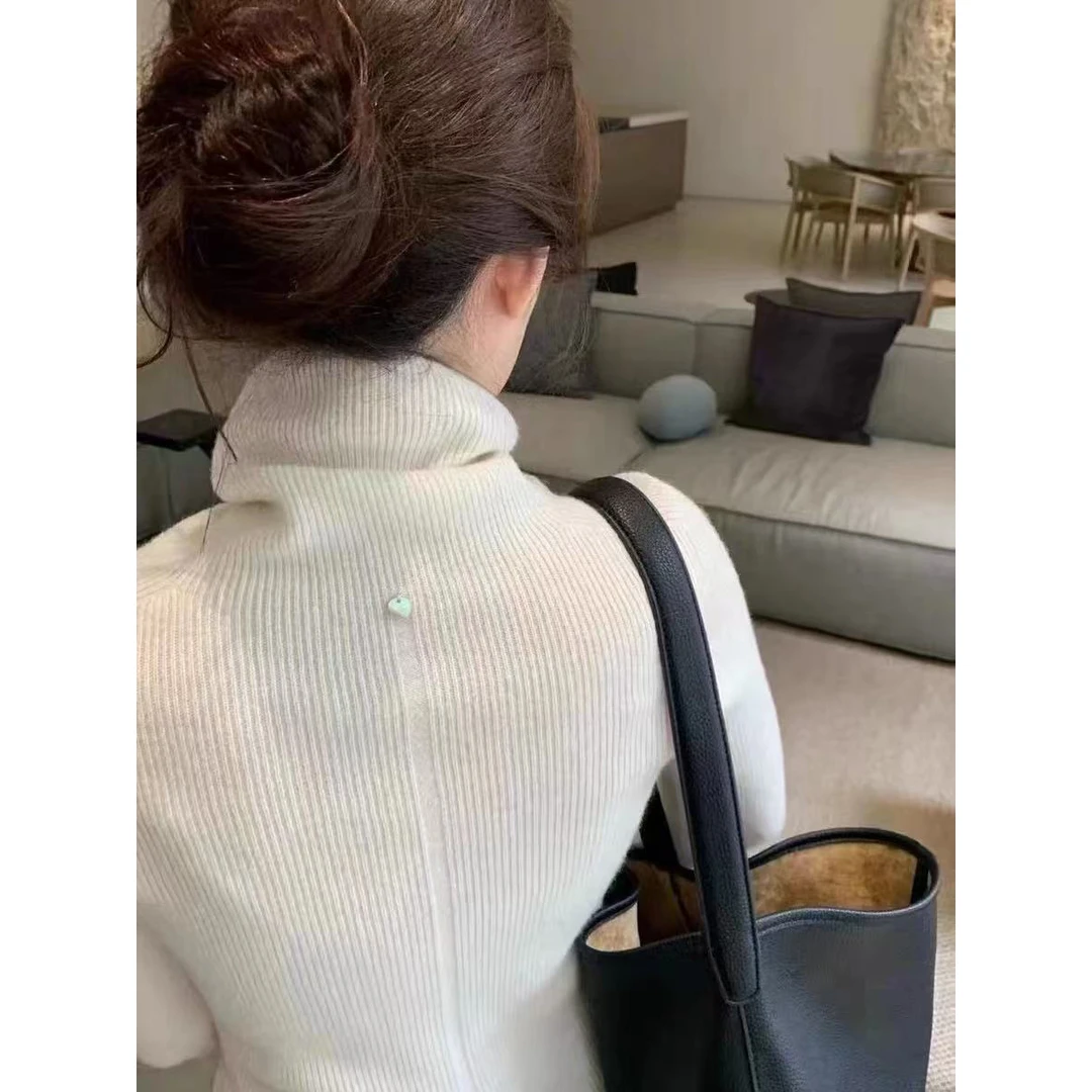 【贝母扣堆堆领】软软糯糯~定染糖果色堆堆领针织打底衫女毛衣