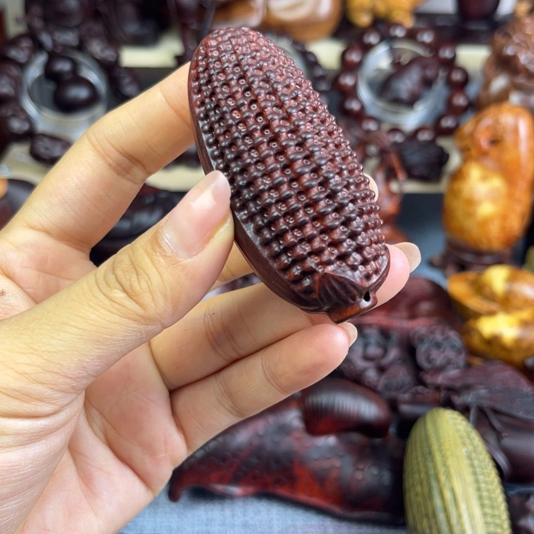 香榧木断光紫檀玉米手把件手把