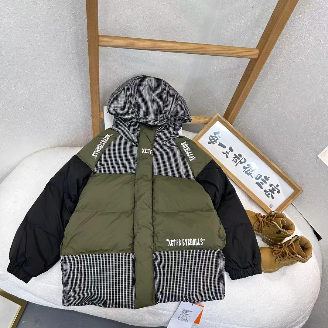 YRF-71035绿色 儿童时尚休闲儿童韩版保暖羽绒服