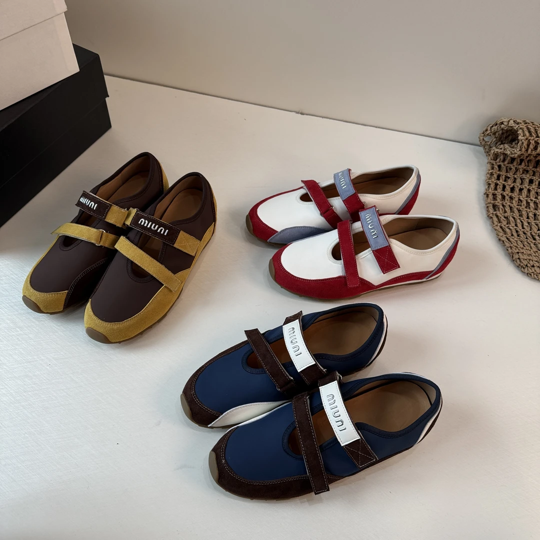 miu系复古春秋百搭软底魔术贴拼色时尚休闲鞋春季休闲单鞋