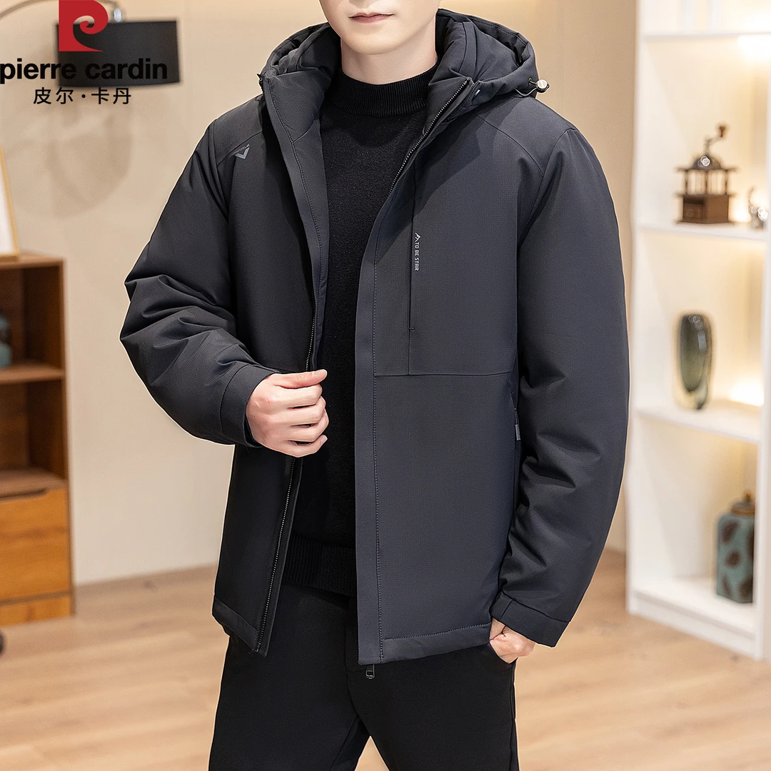 皮尔卡丹男装冬季休闲保暖羽绒服户外可脱卸内胆鹅绒冲锋衣外套