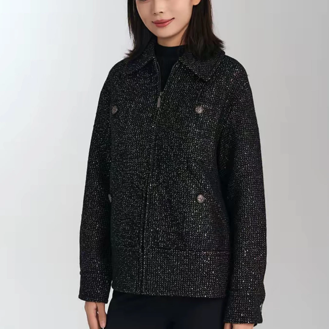 GIRDEAR/哥弟秋季轻奢时尚百搭气质长袖宽松短款外套140089