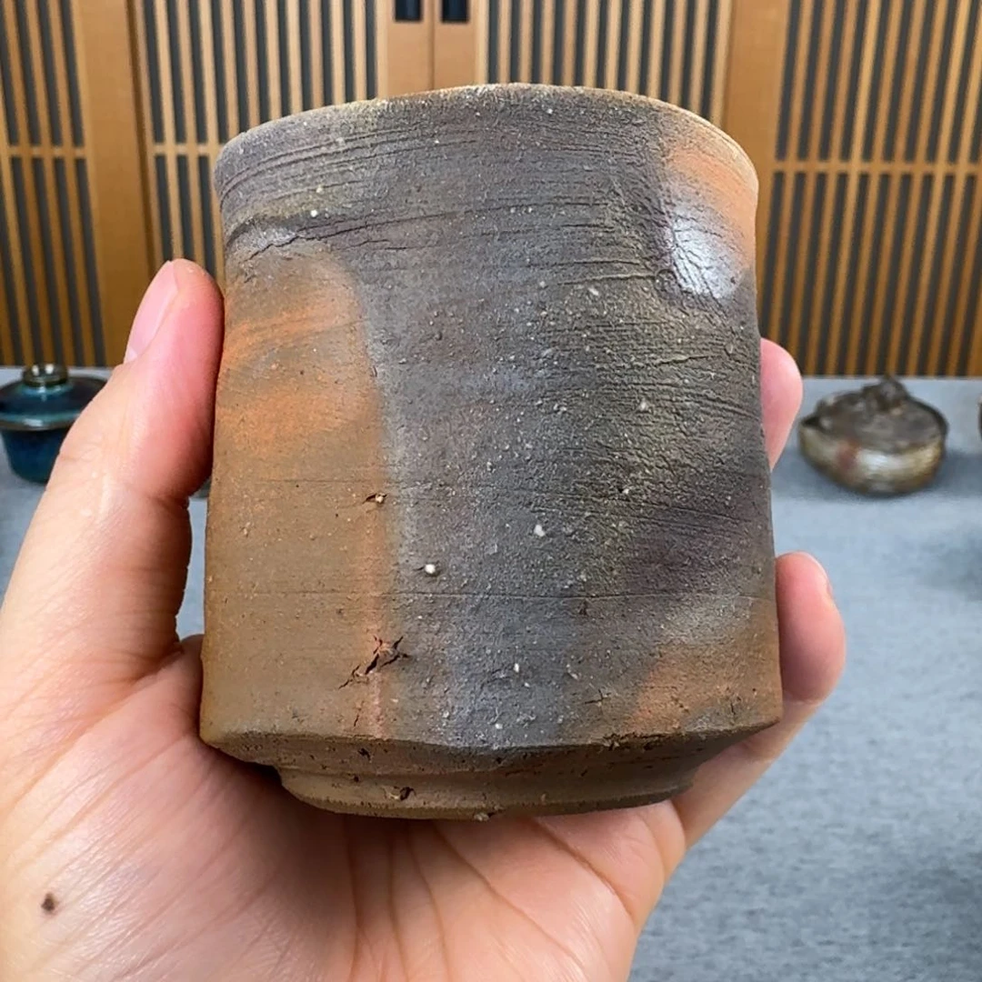 敦郎汤吞 备前烧杯
