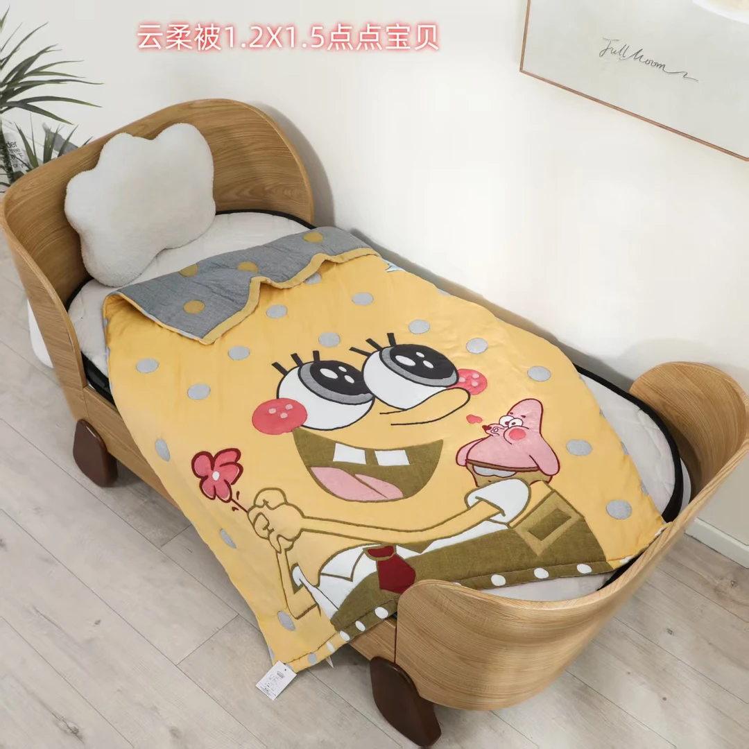 【点点宝贝-黄】120*150 A类全棉纱布泡芙被