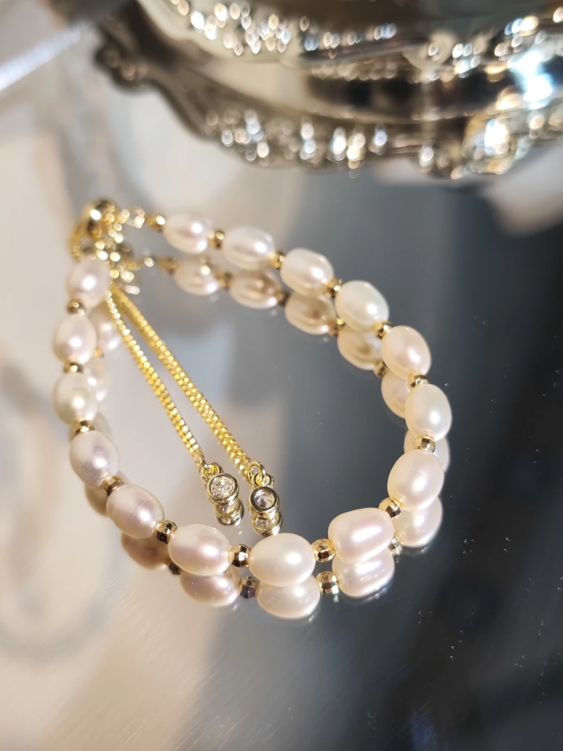 抽拉调节淡水珍珠手链轻奢时尚素款