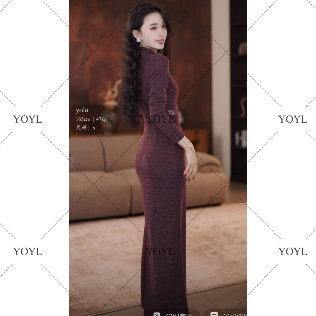 【yola定制】忘返秋冬新款高级法式气质显瘦直筒连衣裙-YL50532