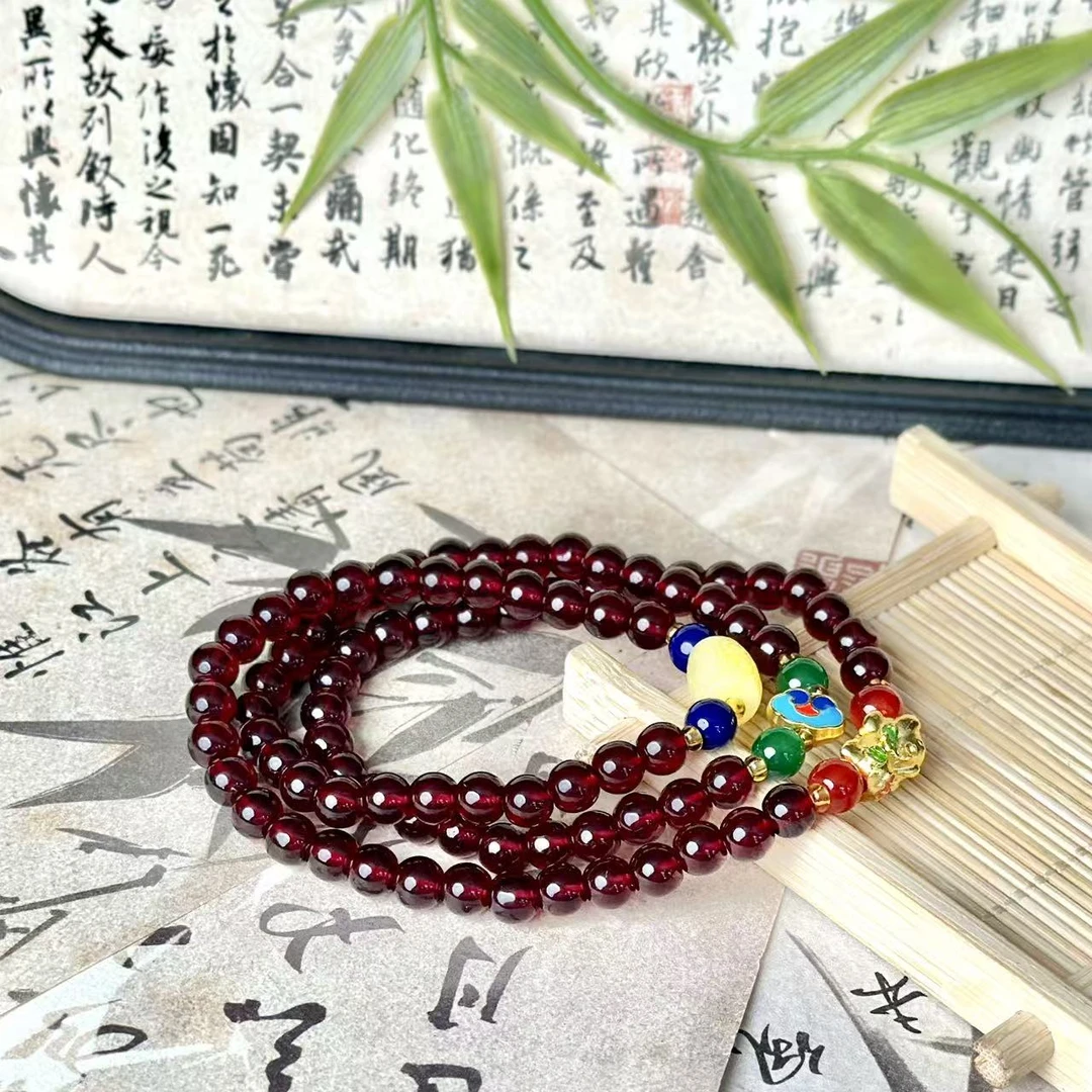 石榴石多圈手串406无礼盒