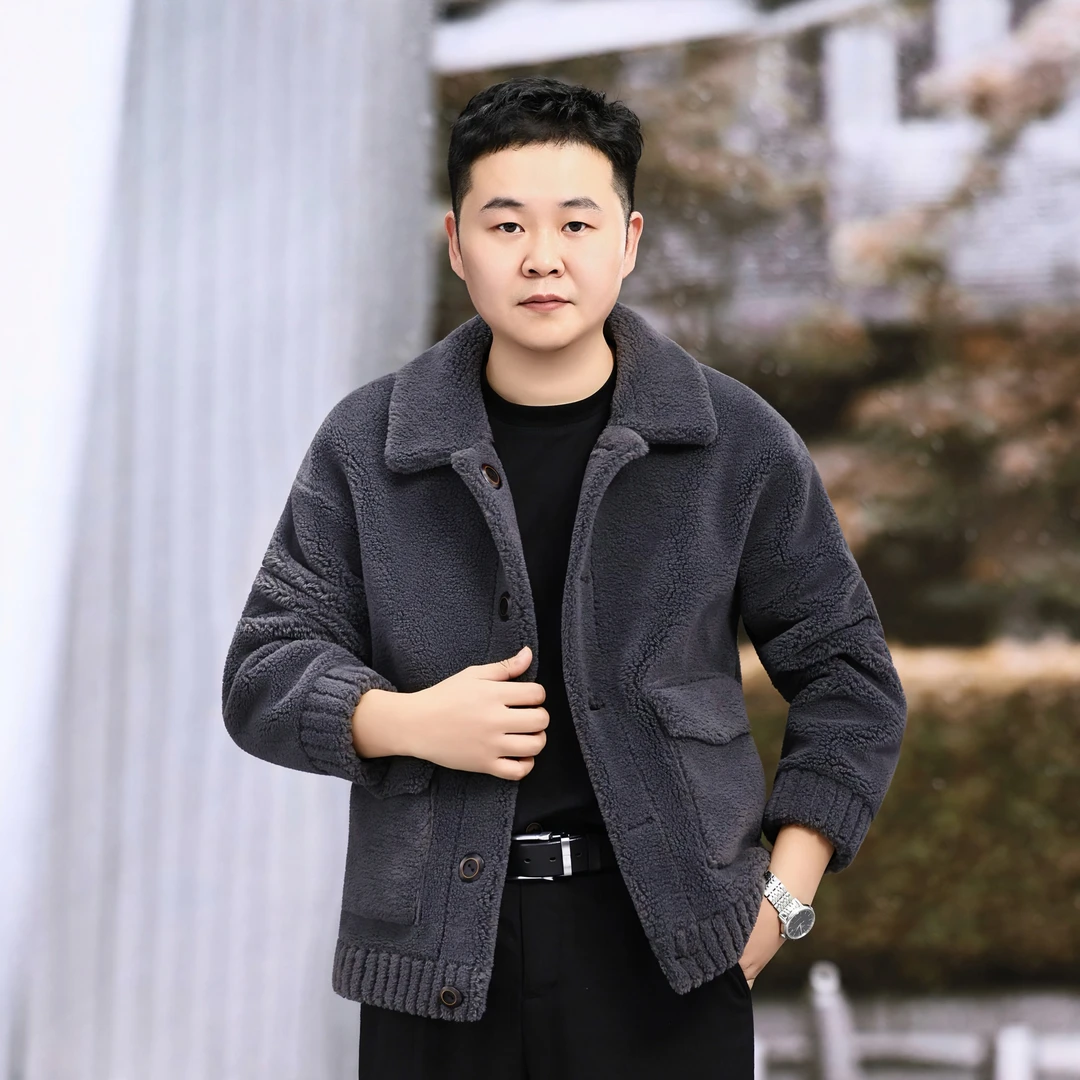 【千寻厂家A22】立翻领男士羊毛外套双面穿