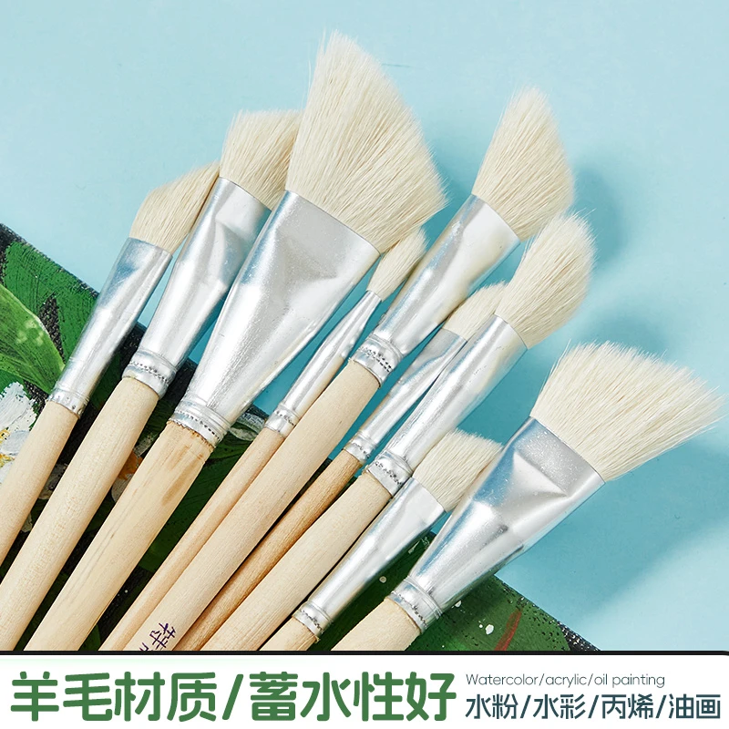 批发刀型羊毛笔艺术彩绘工艺品毛笔描漆笔工业用毛笔毛刷补油漆修