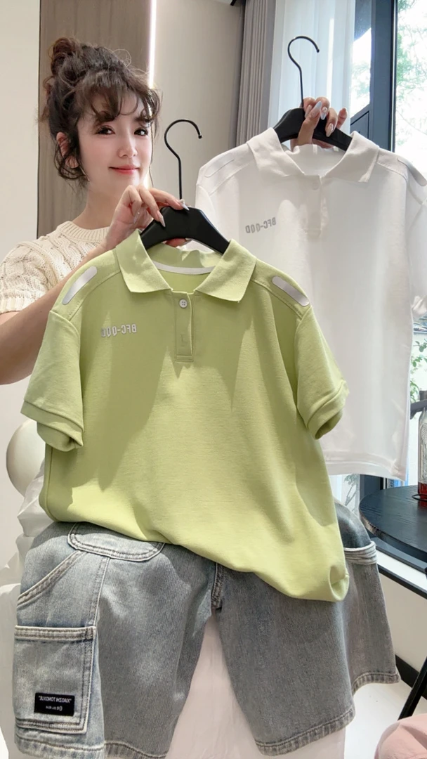 男童夜光短袖polo衫夏季2025新款儿童洋气棉半袖t恤夏装童装透气