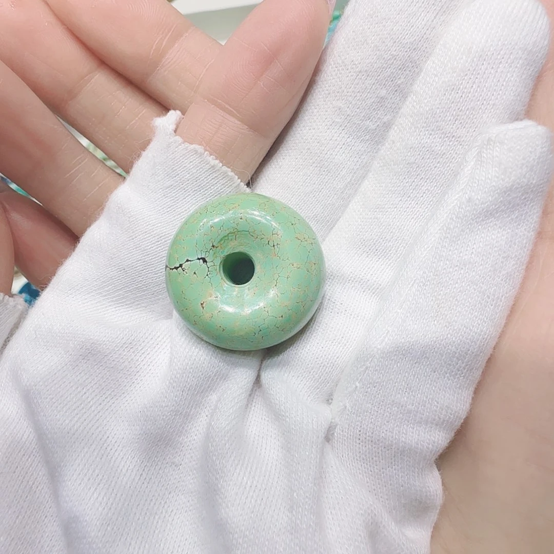 绿松石银S925镶嵌原矿绿松石