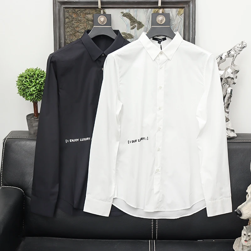 男装剪标尾货 百搭款春秋季时尚商务舒适修身长袖衬衫5365