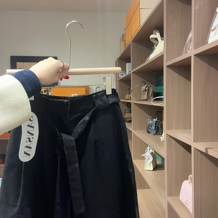 黑色加薄绒s码的阔腿裤