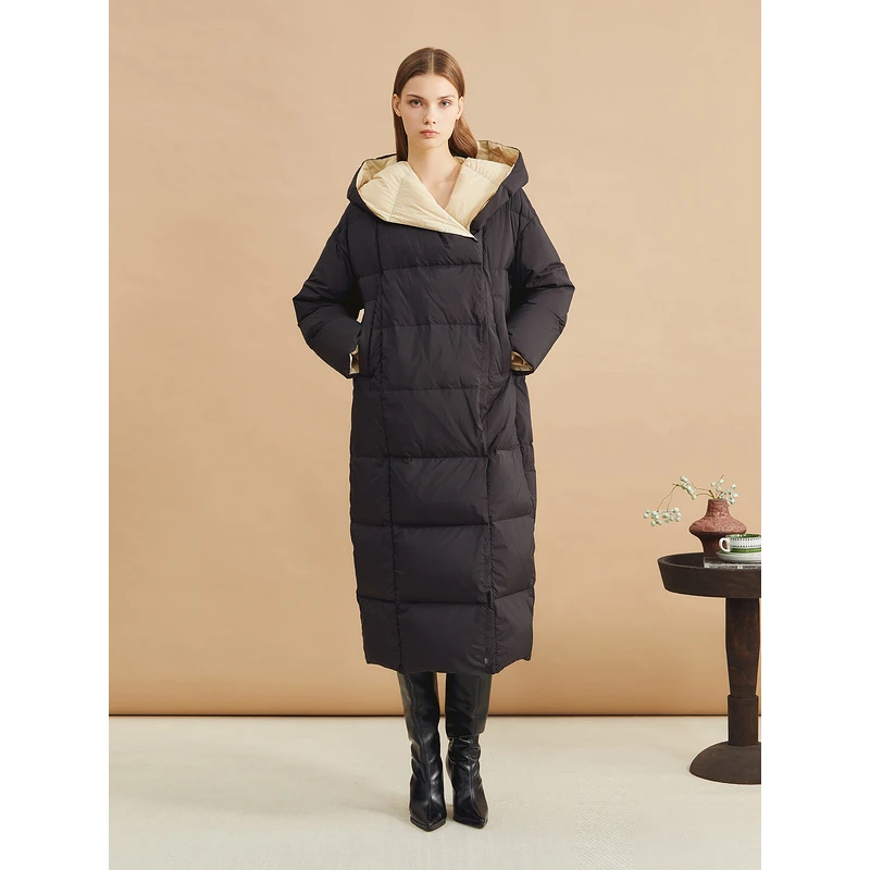 YINER音儿2024冬季新款围裹式泡芙极寒系列长款羽绒服8C34508140