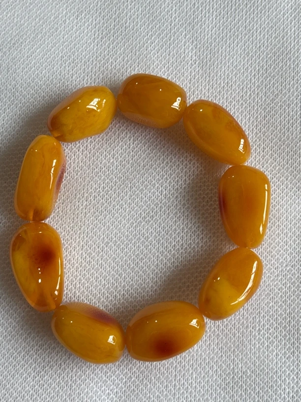 蜜蜡大桶珠随形单圈