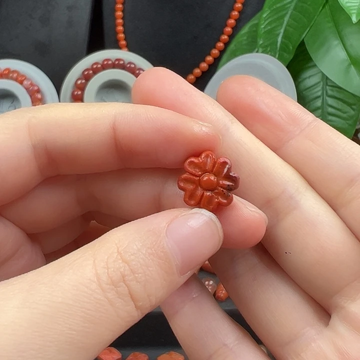 南红玛瑙未镶嵌长链南红花花卡12
