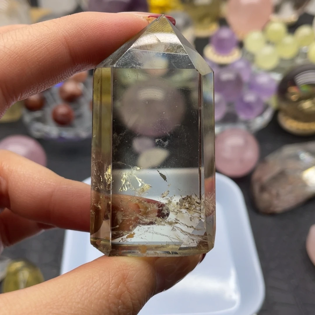 水晶8未镶嵌黄水晶柱子