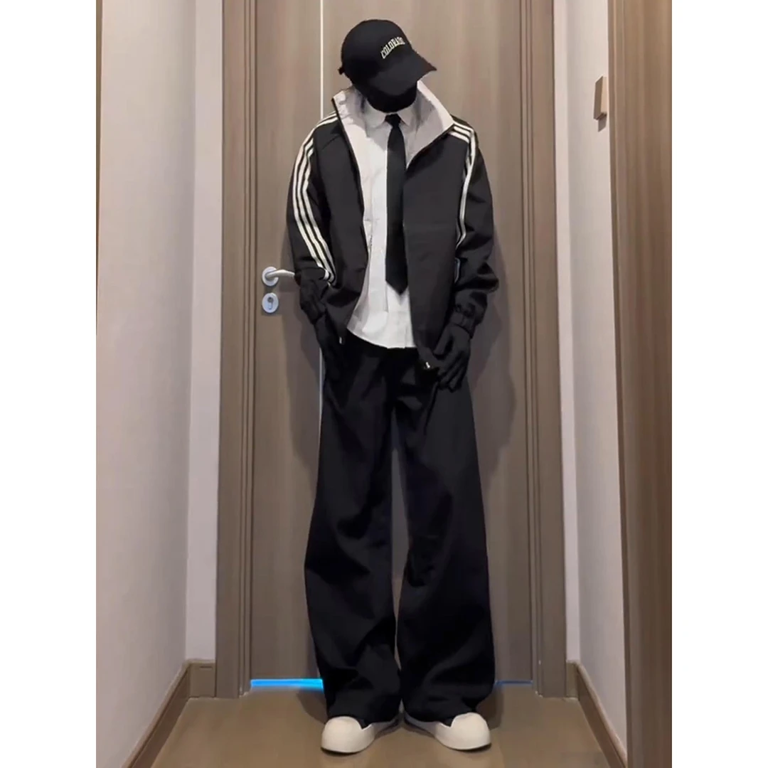 美式慵懒风休闲感弯刀西裤秋冬ootd穿搭裤子垂感高级感直筒阔腿裤