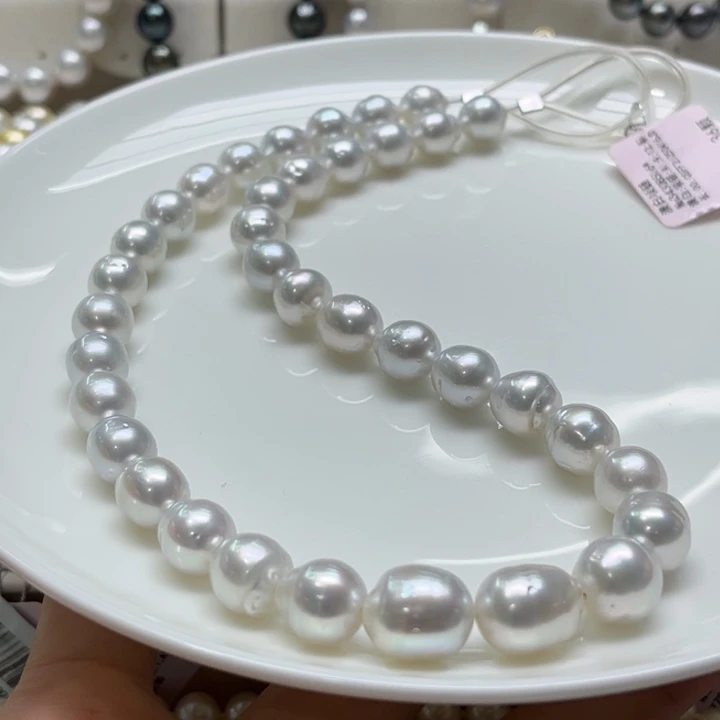 项链银S925镶嵌海水珍珠9-12mm105号