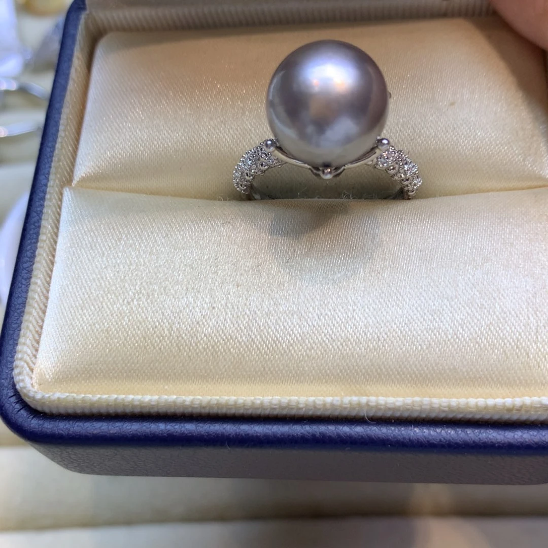 银S925镶嵌戒指海水珍珠