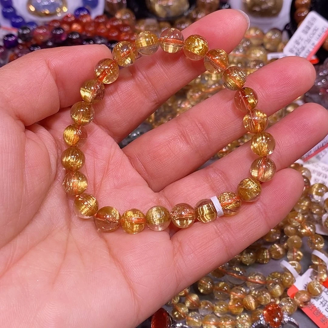 未镶嵌手链水晶一**愿金钛晶8