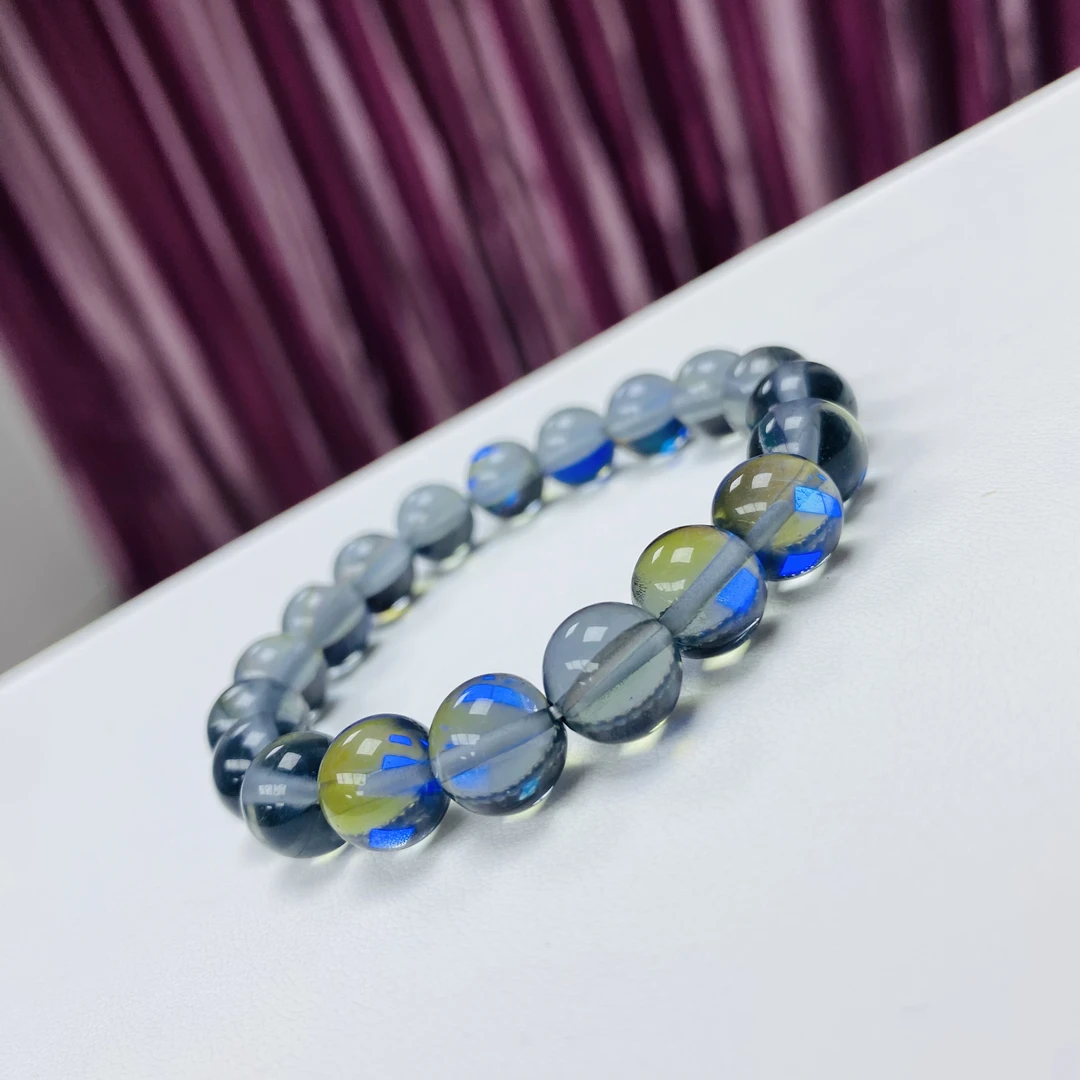 A089精品灰月10mm单圈手串多样性发一