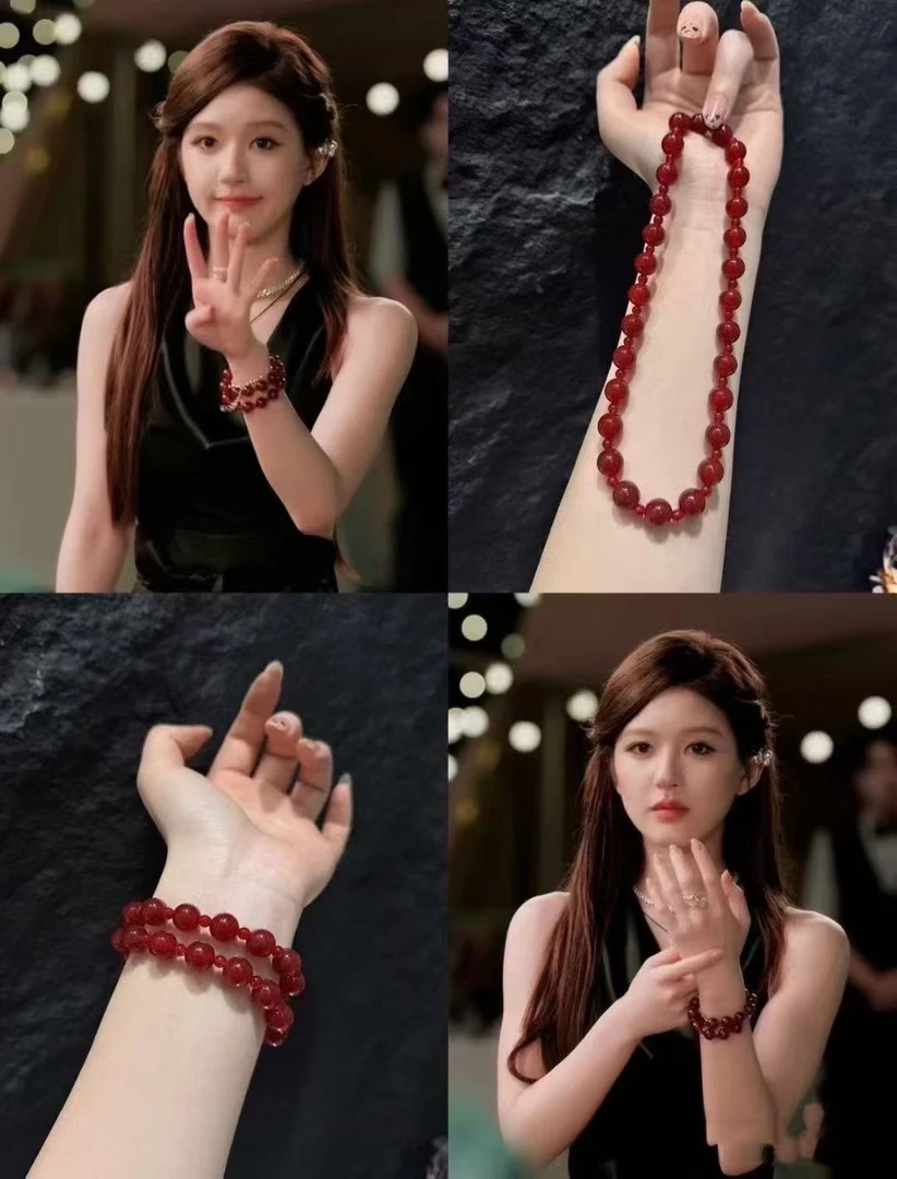 许你耀眼许妍露思同款天然红玛瑙轻奢小众设计款—多样性发其一