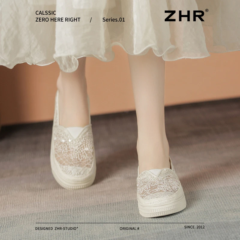 ZHR则则渔夫鞋2025夏季透气新款轻便百搭休闲平底单鞋豆豆鞋女款