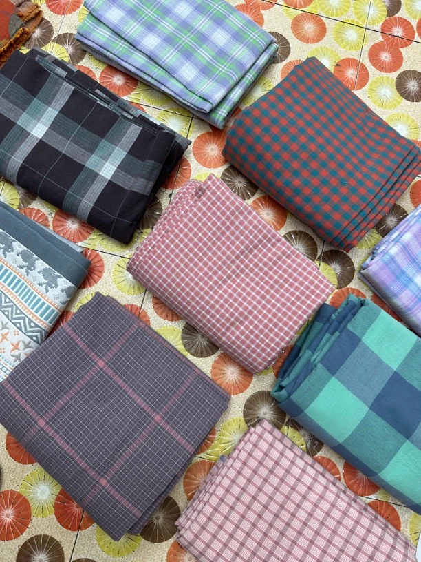 【管霞棉布孤品】纯棉色织水洗棉天丝棉斜纹棉双层纱布头