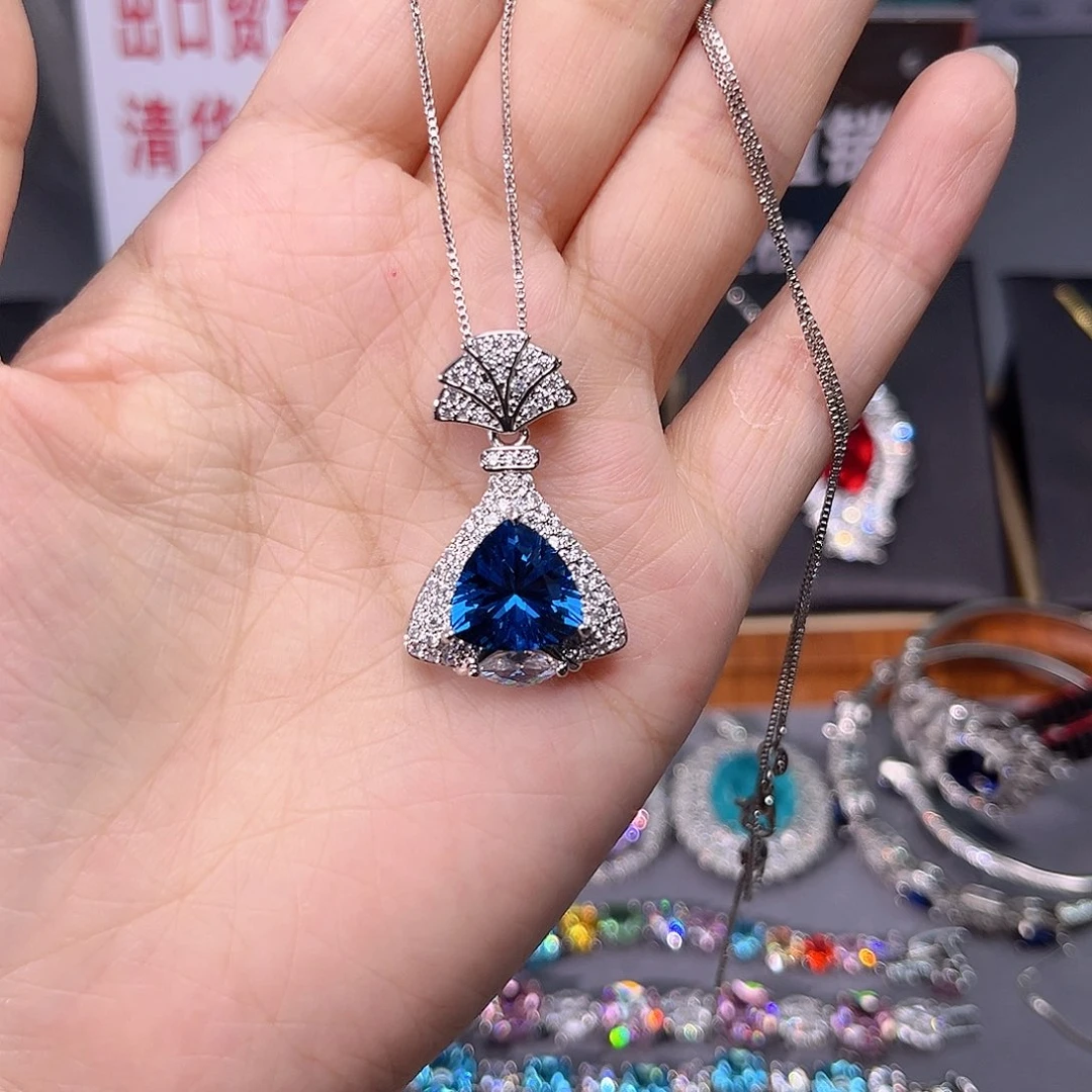 蓝宝石手镯银S925镶嵌141