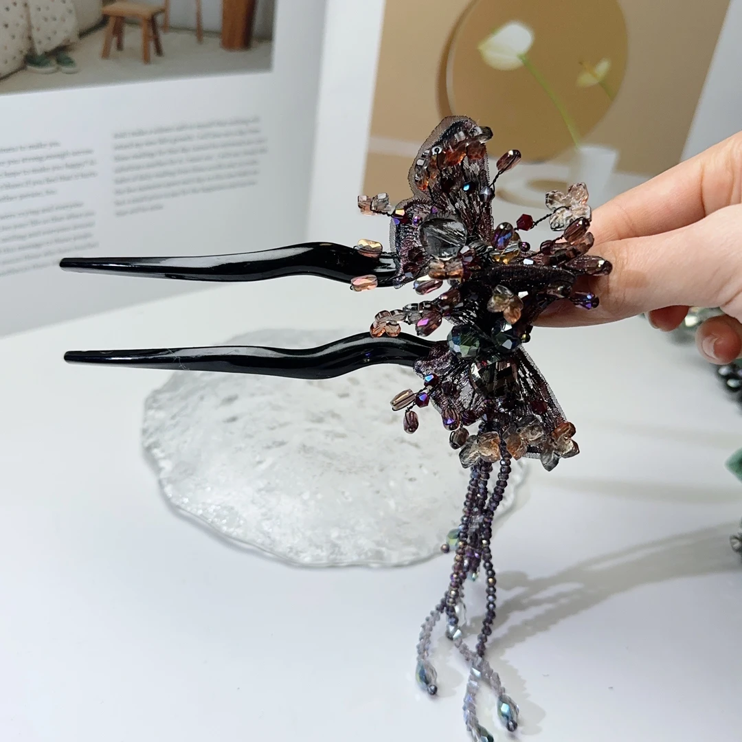 A8434编号紫莹轻奢发饰《u型双钗》