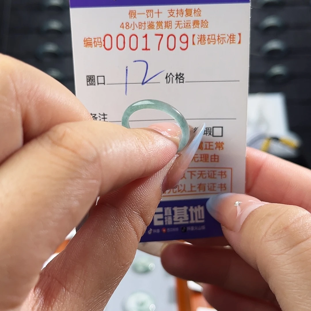 翡翠未镶嵌戒指1709
