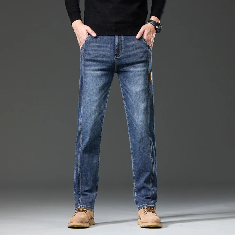 高品质男士直筒牛仔裤时尚百搭耐磨耐穿面料柔软舒适亲肤直筒修身