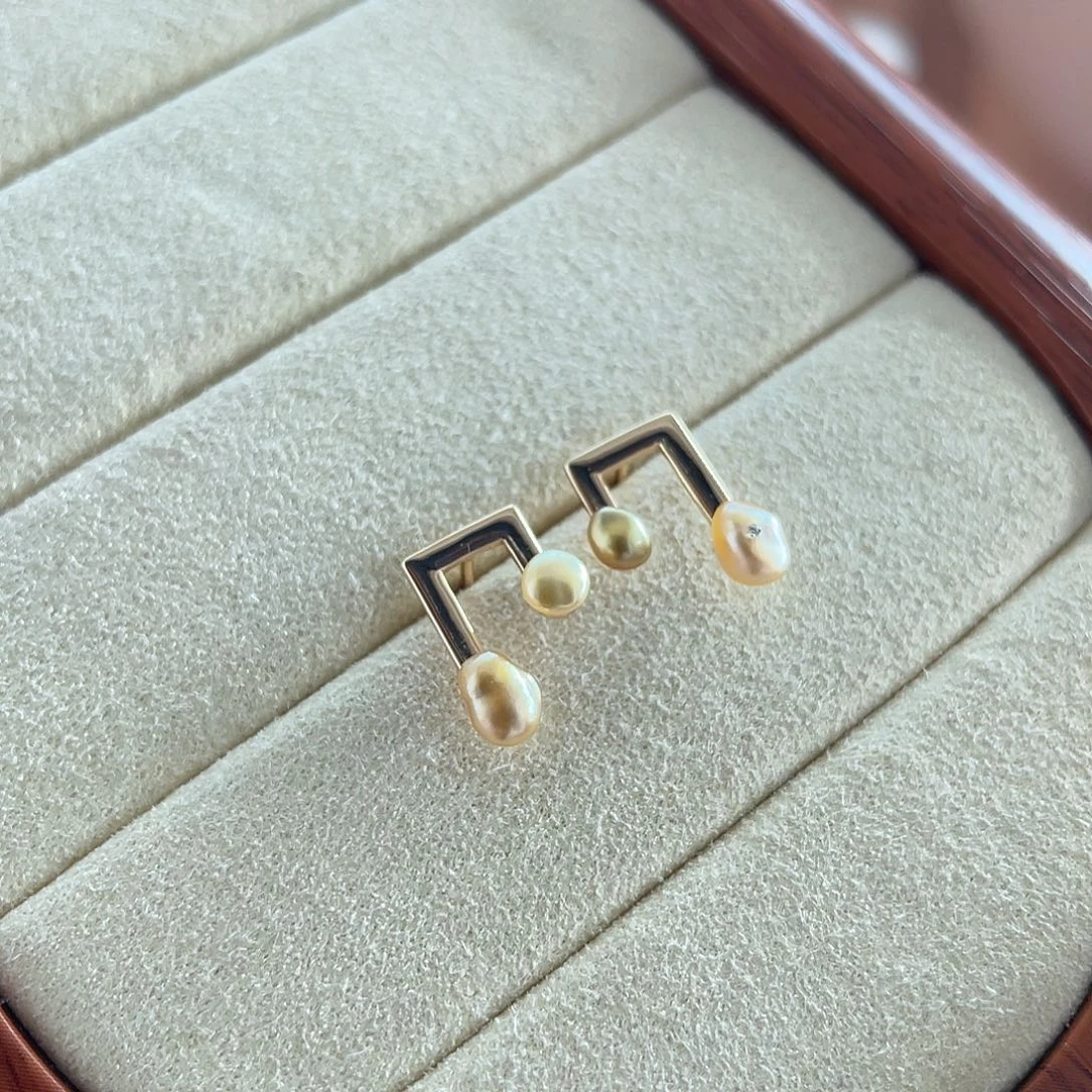 银S925镶嵌耳饰海水珍珠