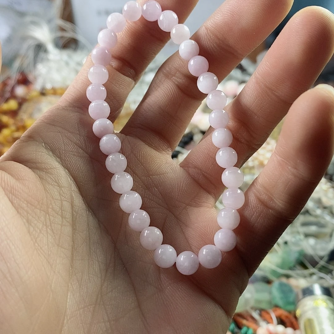 玛瑙/玉髓珠宝半成品未镶嵌一条天然6mm紫鲤灰C114