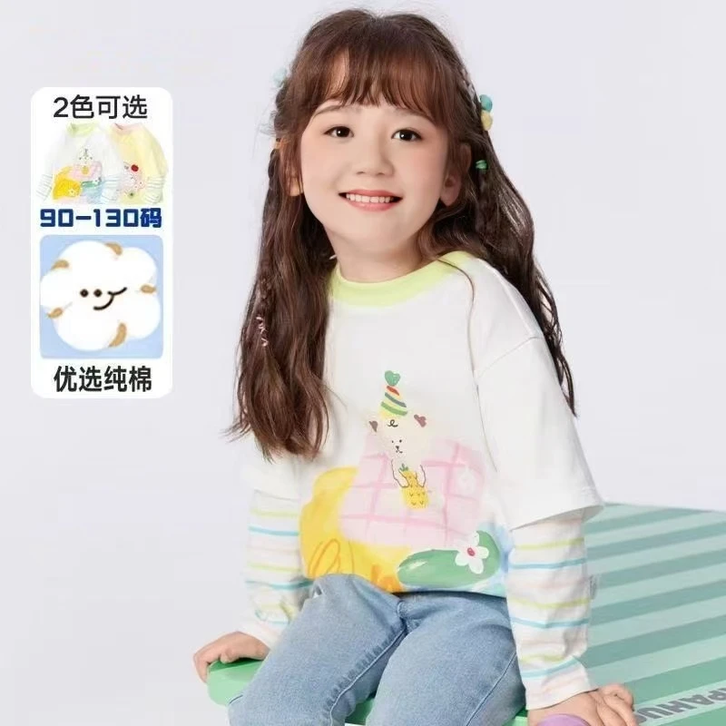 男女童长袖t恤上衣婴儿纯棉打底衫2025春秋季新款宝宝套头童装潮