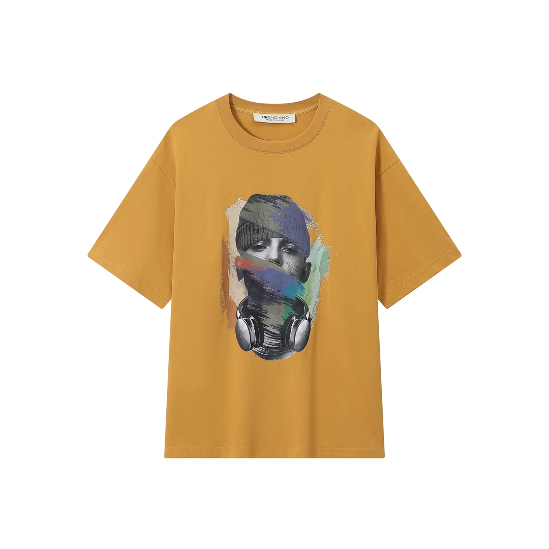 【TR】890-3025890T恤（宽松型） 夏季经典圆领印花舒适上衣 男女同款