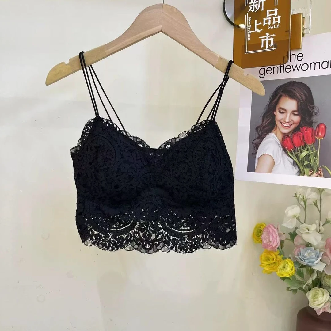 2025网红时尚蕾丝性感性感美背女士背心