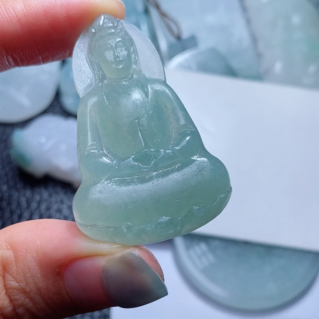 定制翡翠未镶嵌毛货付款后确认抛光
