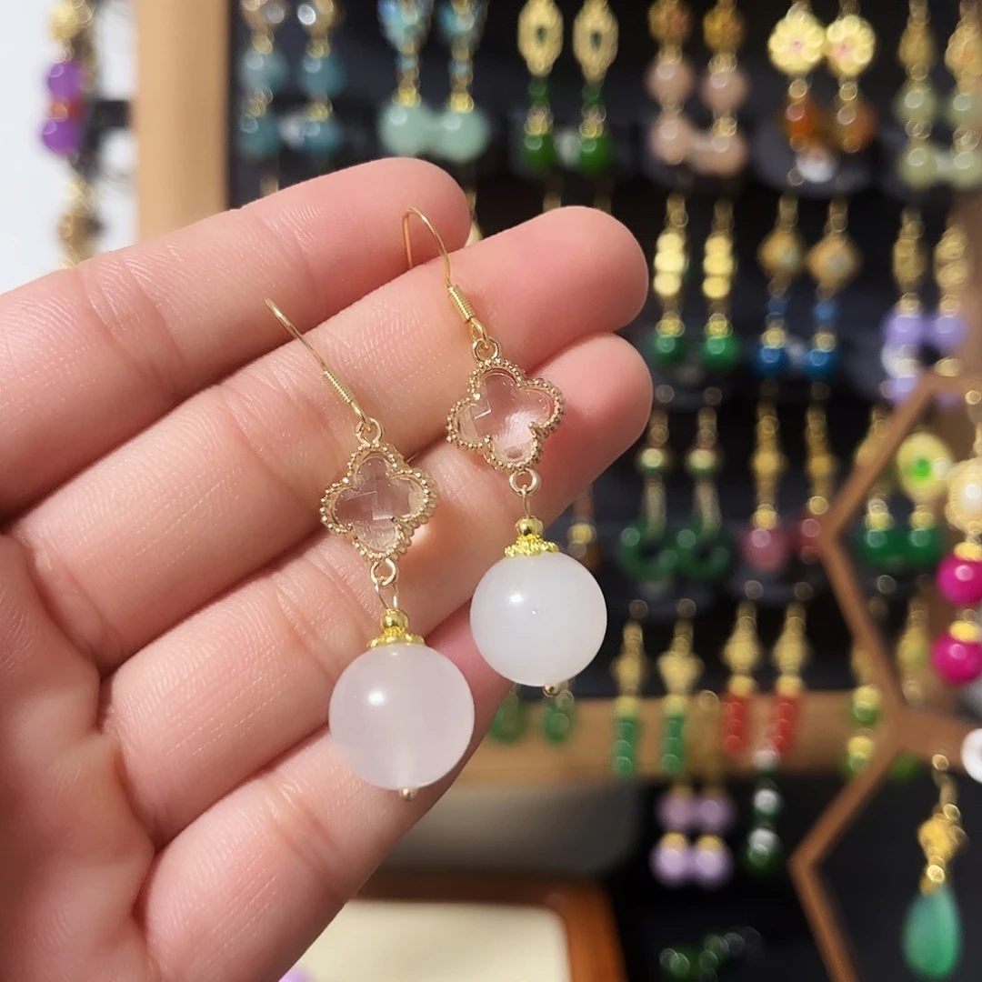 锆石纯铜925银耳饰